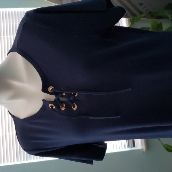 QUACKER FACTORY NAVY BLUE DRESS - Picture 2 of 7